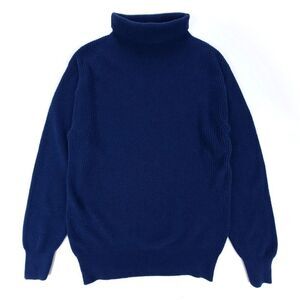 ARITZIA Wilfred Montpellier Turtleneck Merino Wool Ribbed Sweater Minimal Navy